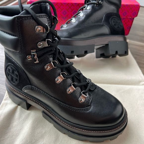 Tory Burch Miller Lug Hiker Boot, Perfect Black, Sizes 7 & 9 - Picture 4 of 10